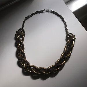 Vintage Gold + Silver Braid Necklace